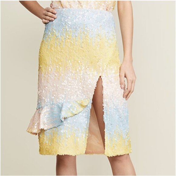 Anthropologie Endless Rose Sequin Pastel Midi Skirt NWOT Small JB - Picture 2 of 8
